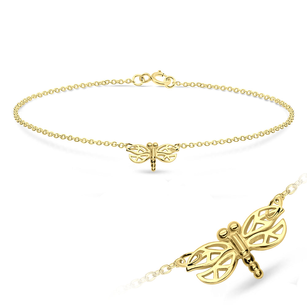 Celtic Knot Dragonfly Silver Bracelet BRS-697