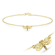 Celtic Knot Dragonfly Silver Bracelet BRS-697