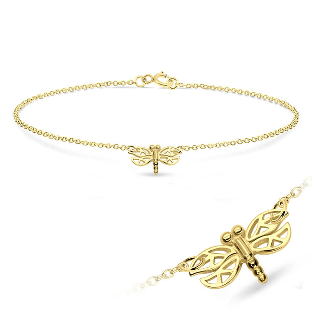 Celtic Knot Dragonfly Silver Bracelet BRS-697