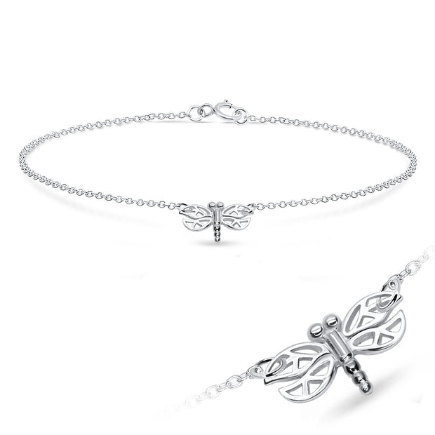 Celtic Knot Dragonfly Silver Bracelet BRS-697