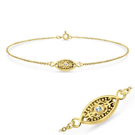 Evil Eye Filigree CZ Silver Bracelet BRS-739