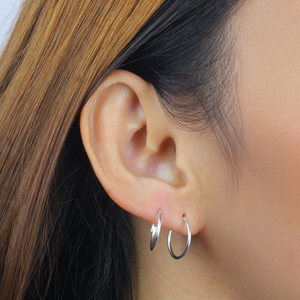 1.2mm Silver Hoop Earring CR-12 (1.2mm)