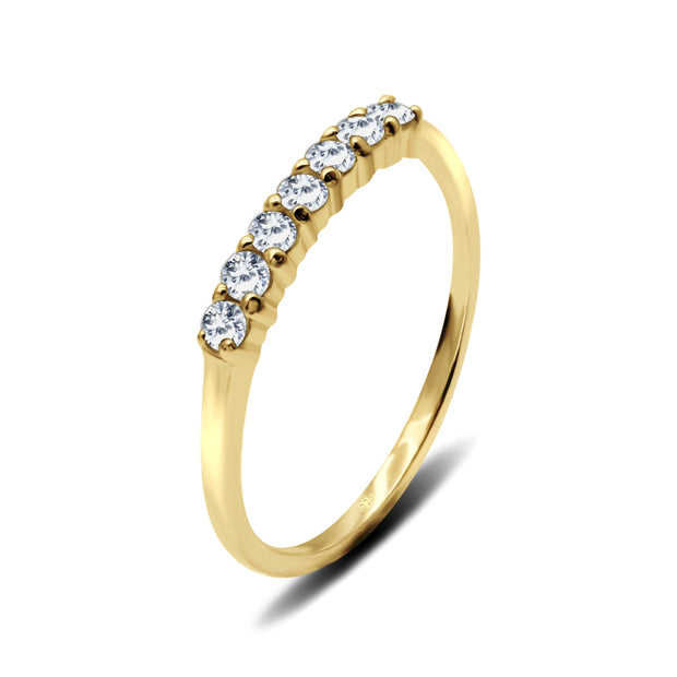 Straight CZ Silver Ring CSR-401