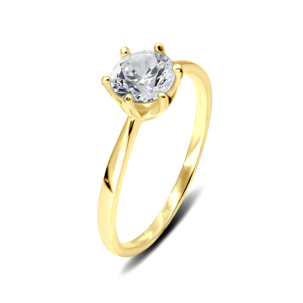 Classical CZ Silver Ring CSR-403
