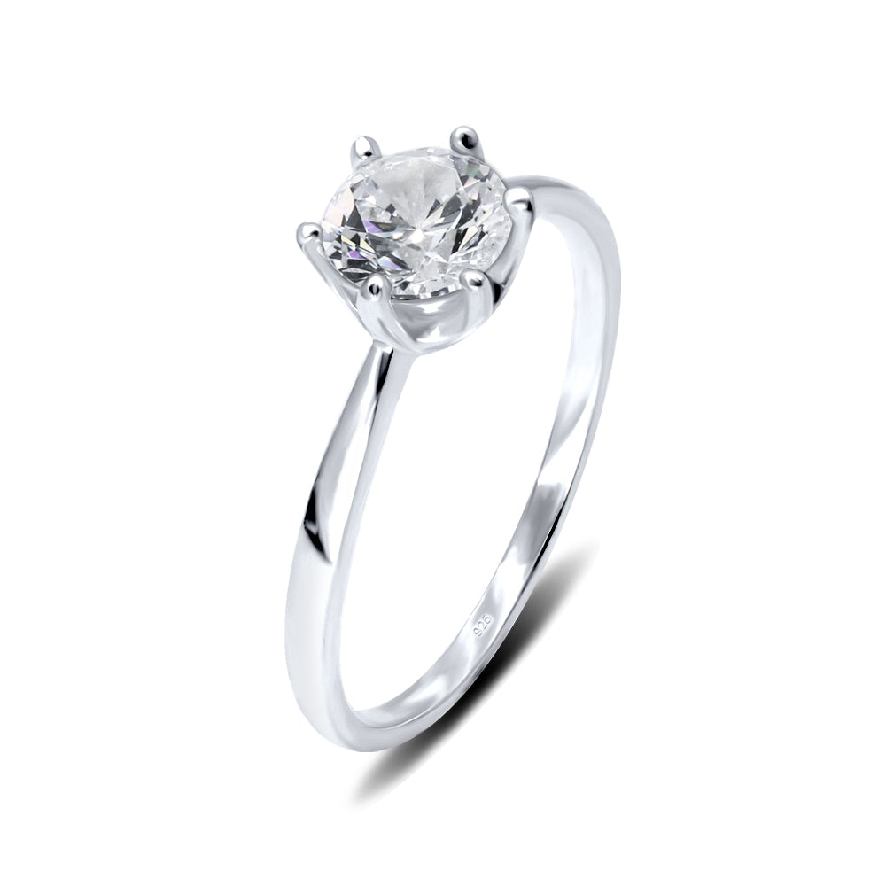 Classical CZ Silver Ring CSR-403