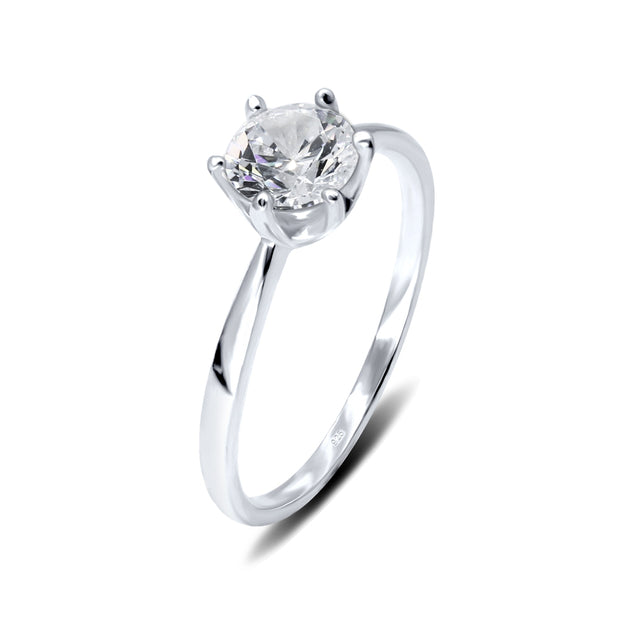 Classical CZ Silver Ring CSR-403