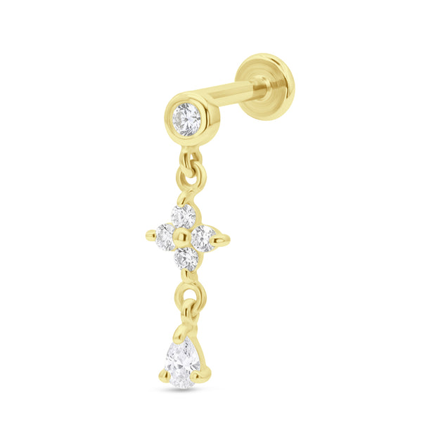 Crystal Dangle Flat Back Piercing EBB-3623