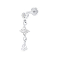 Crystal Dangle Flat Back Piercing EBB-3623