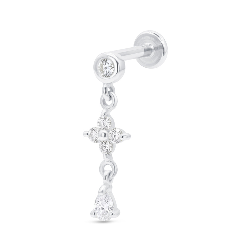 Crystal Dangle Flat Back Piercing EBB-3623