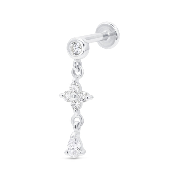 Crystal Dangle Flat Back Piercing EBB-3623