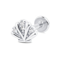 Shell Flat Back Piercing with Crystals EBB-3693