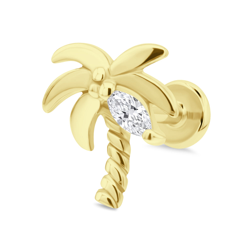 Palm Tree Flat Back Piercing EBB-3699