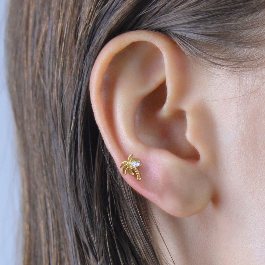 Palm Tree Flat Back Piercing EBB-3699