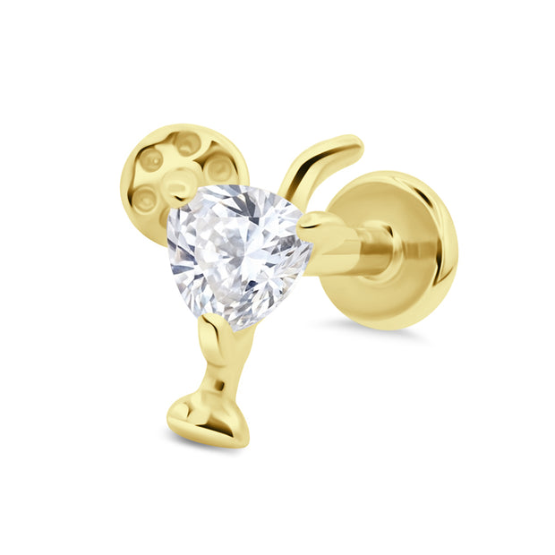 Cocktail Glass Flat Back Piercing EBB-3708