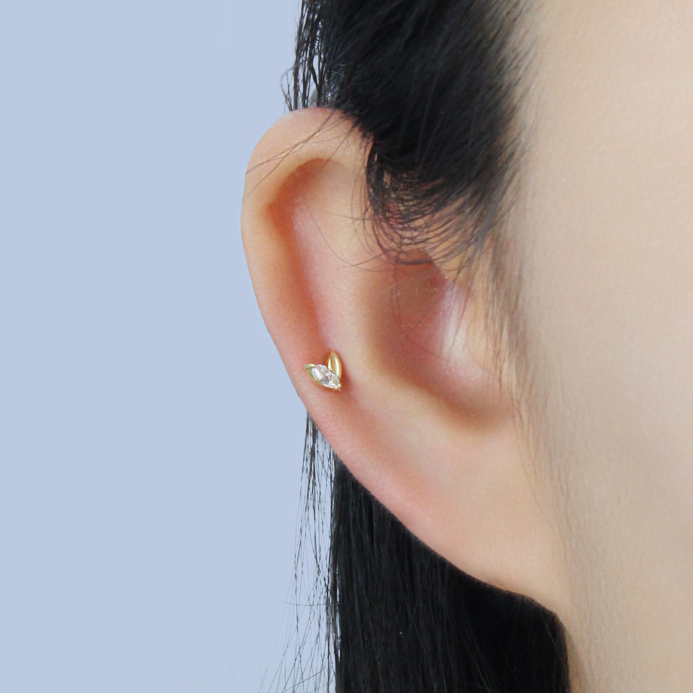 Marquise CZ Leaf Helix Ear EBO-3213
