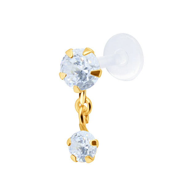Dangling Round Stones Ear Piercing EBO-404