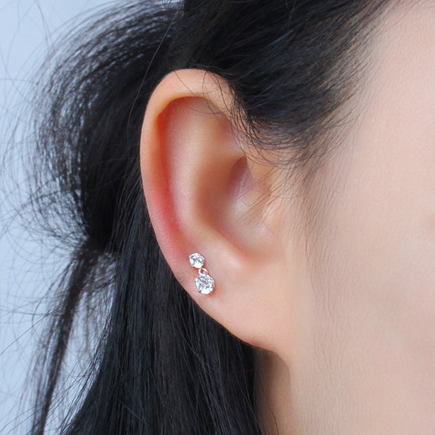 Dangling Round Stones Ear Piercing EBO-404
