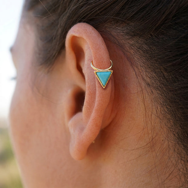Triangle Aventurine Stone Ear Cuff EC-1127