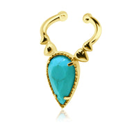 Turquoise Teardrop Ear Cuff EC-1129