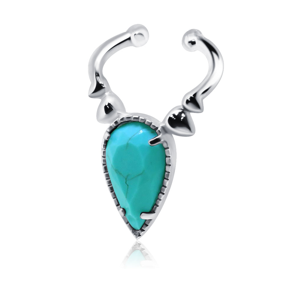 Turquoise Teardrop Ear Cuff EC-1129