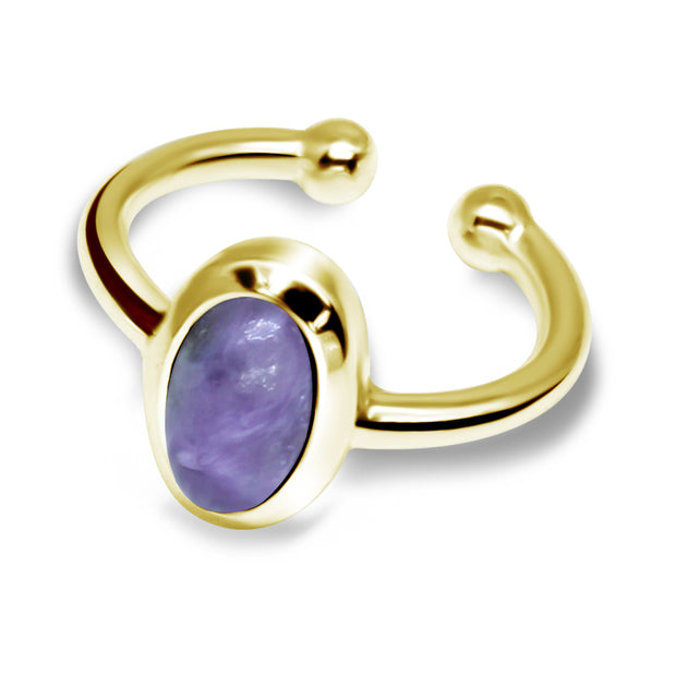 Chaoite Bead Amethyst Ear Cuff EC-1131
