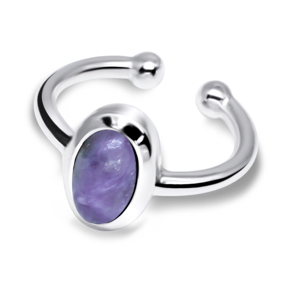 Chaoite Bead Amethyst Ear Cuff EC-1131