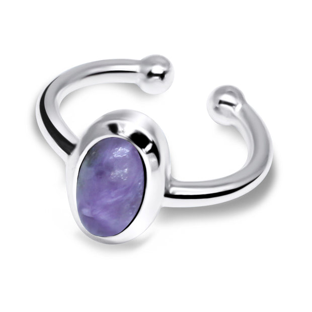 Chaoite Bead Amethyst Ear Cuff EC-1131