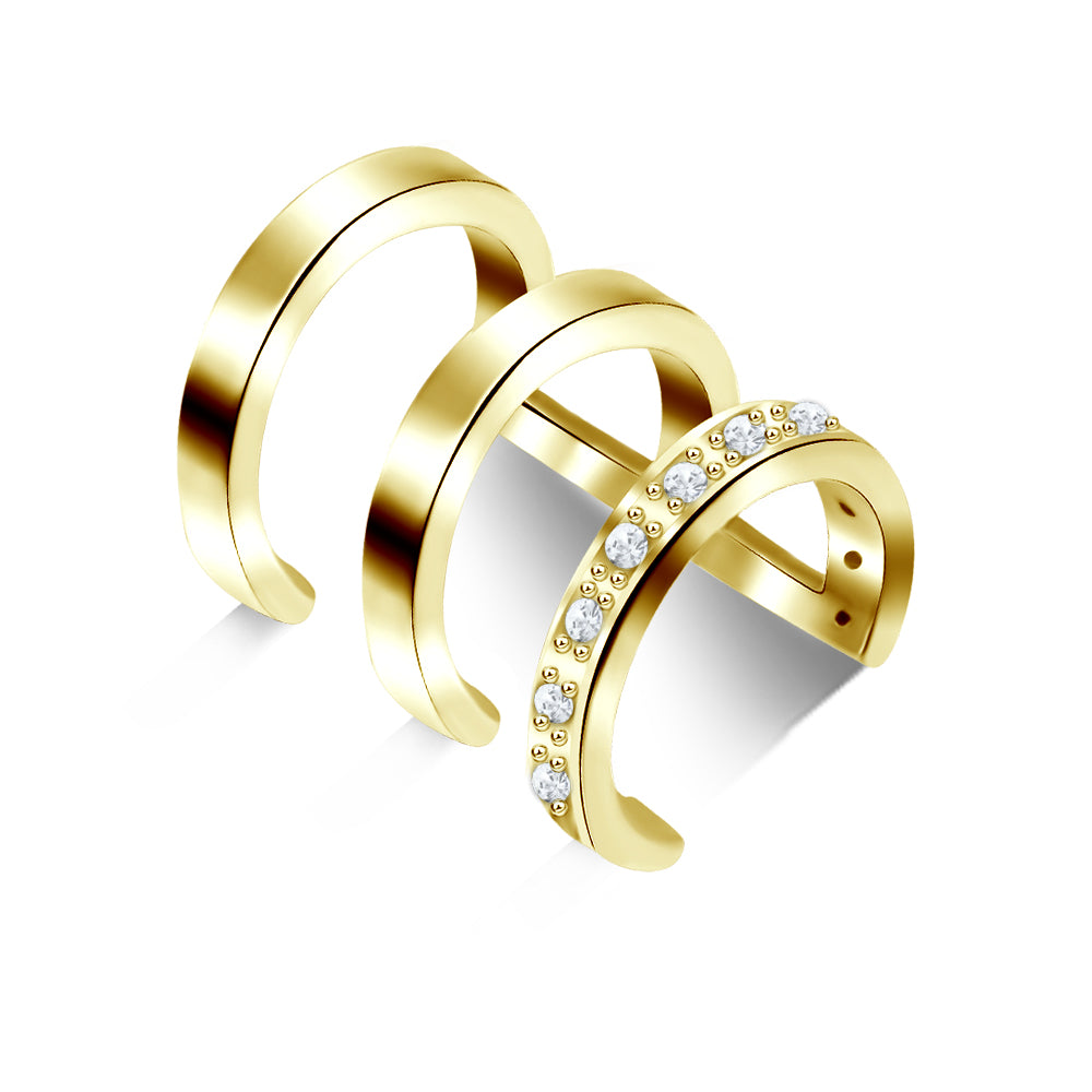 Triple Band Pavé Ear Cuff EC-1141
