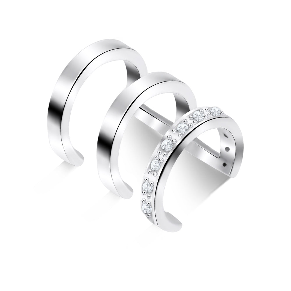 Triple Band Pavé Ear Cuff EC-1141
