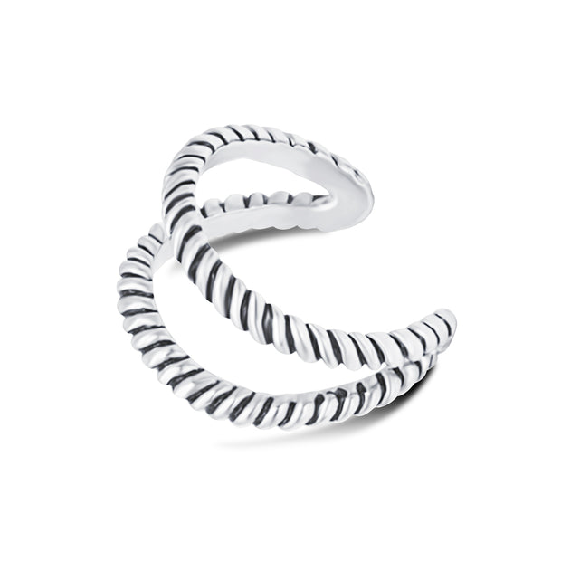 Double Oxidised Rope Ear Cuff EC-1143
