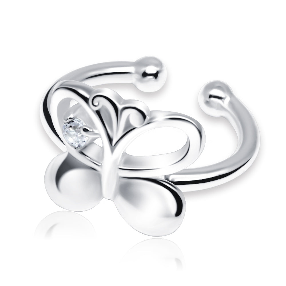 Filigree Butterfly CZ Ear Cuff EC-1153