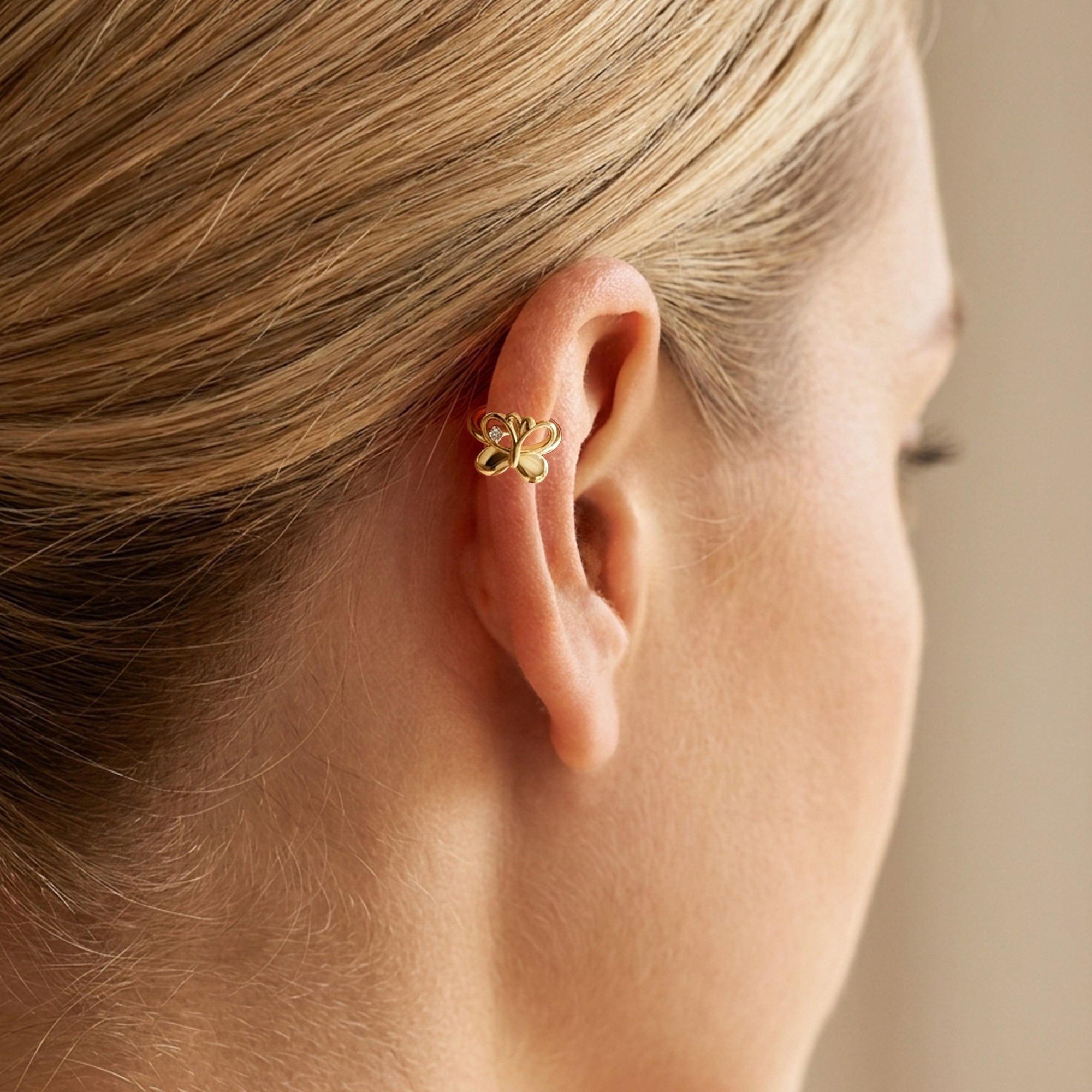 Filigree Butterfly CZ Ear Cuff EC-1153