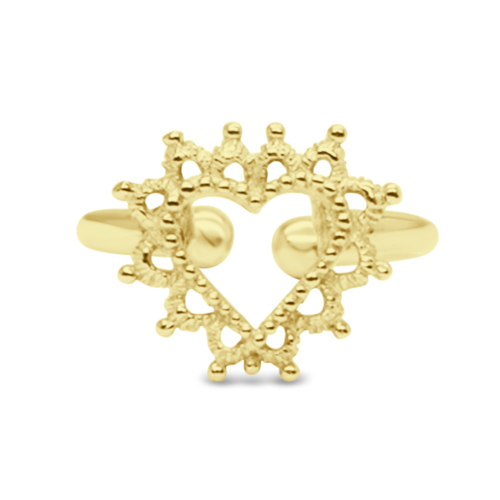 Filigree Heart Ear Cuff EC-1182