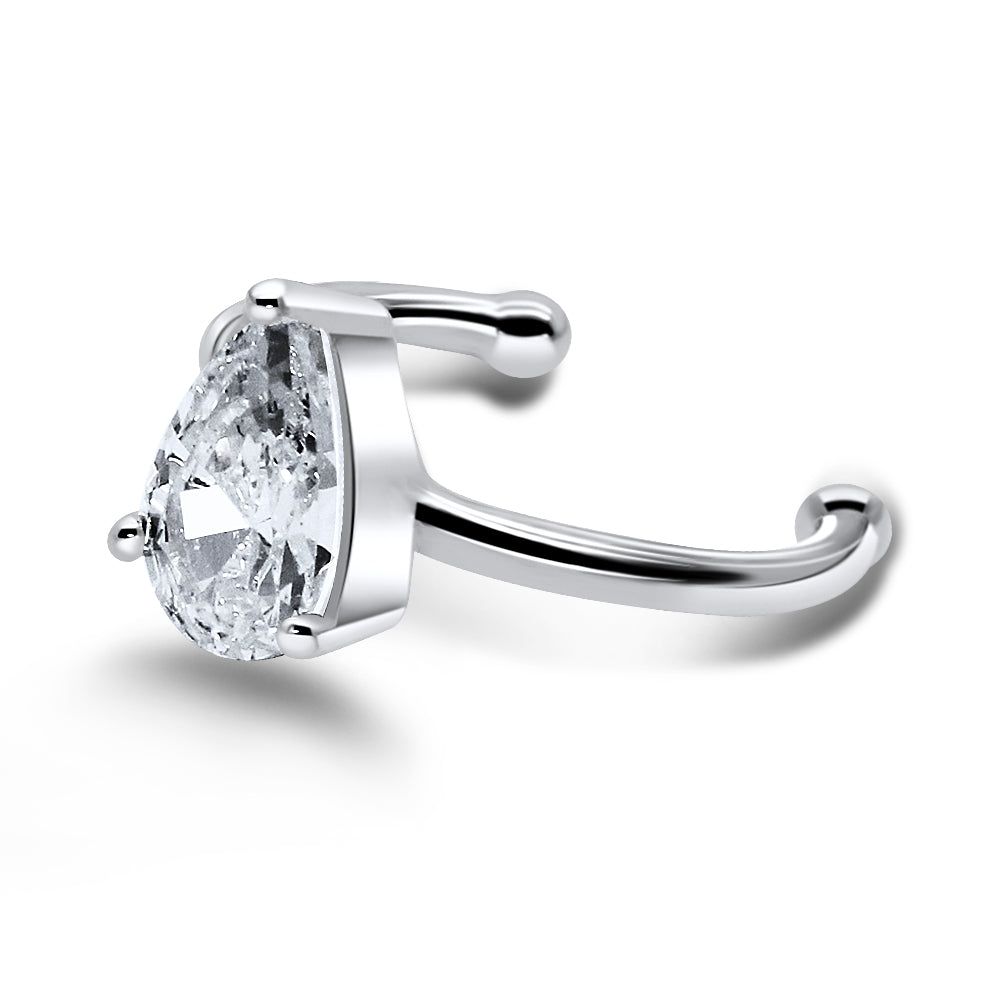 Pear Cut CZ Solitaire Ear Cuff EC-1184