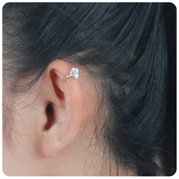Pear Cut CZ Solitaire Ear Cuff EC-1184