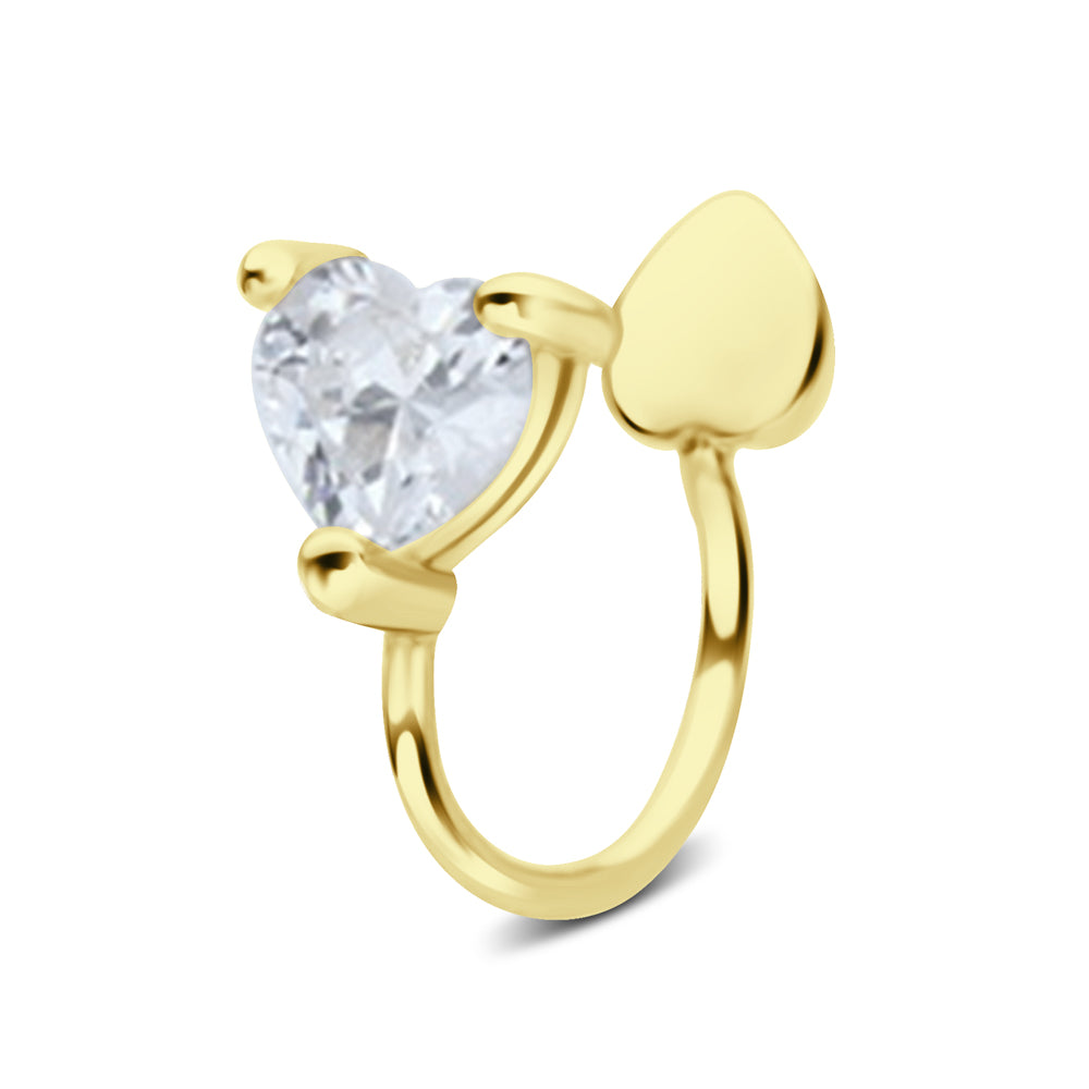 Double Heart CZ Ear Cuff EC-1210