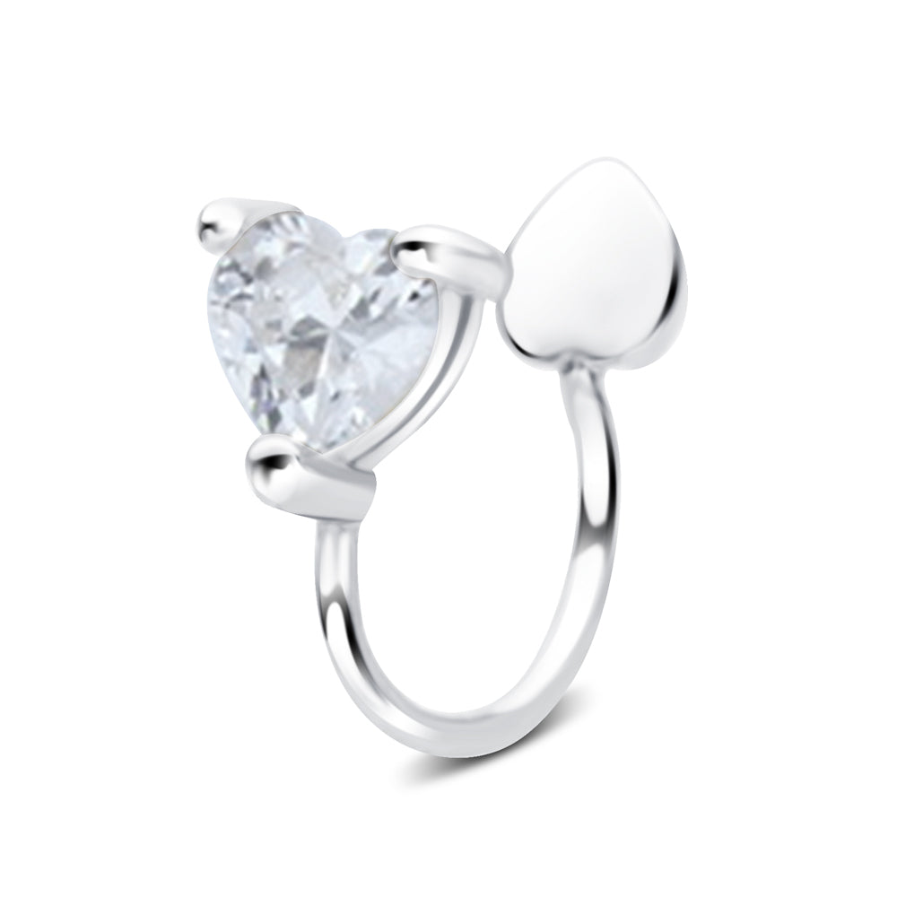 Double Heart CZ Ear Cuff EC-1210
