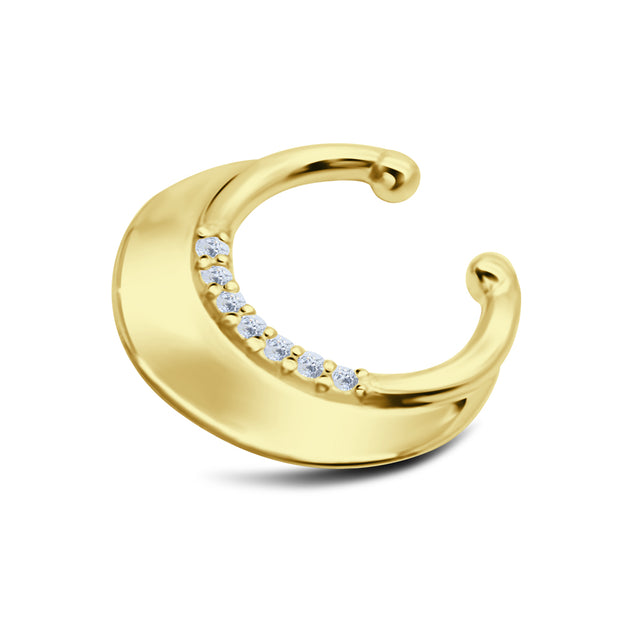 Wide Crescent Pavé CZ Ear Cuff EC-1242