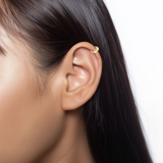 Wide Crescent Pavé CZ Ear Cuff EC-1242