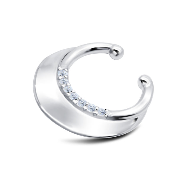 Wide Crescent Pavé CZ Ear Cuff EC-1242
