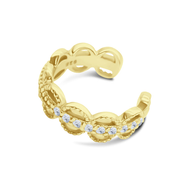 Open Link Chain Pavé CZ Ear Cuff EC-1243
