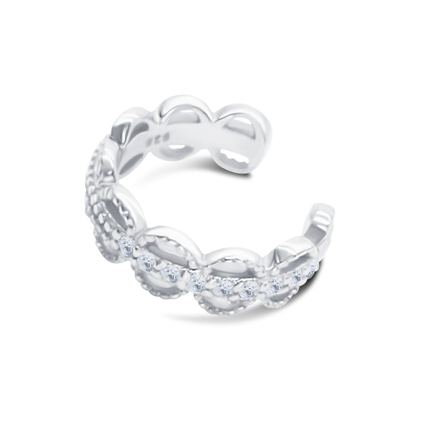 Open Link Chain Pavé CZ Ear Cuff EC-1243