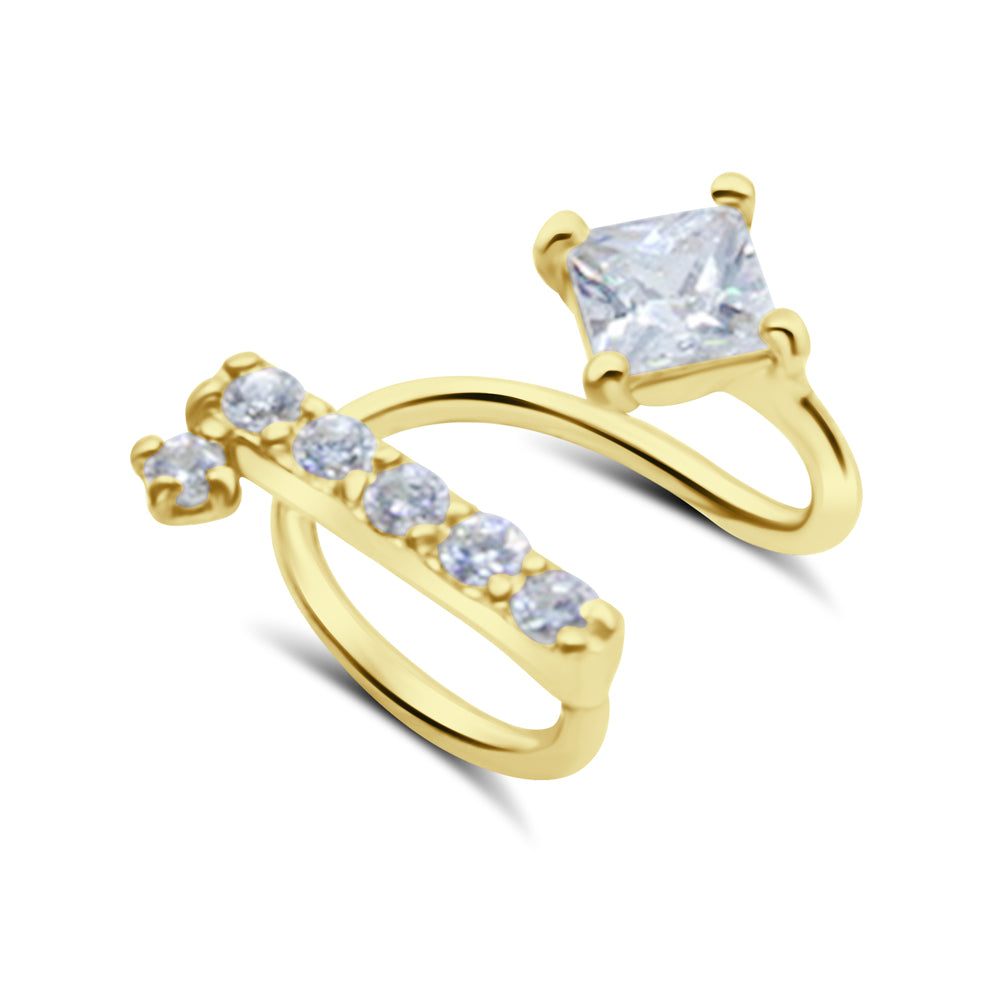Princess Cut CZ Triple Band Ear Cuff EC-1246