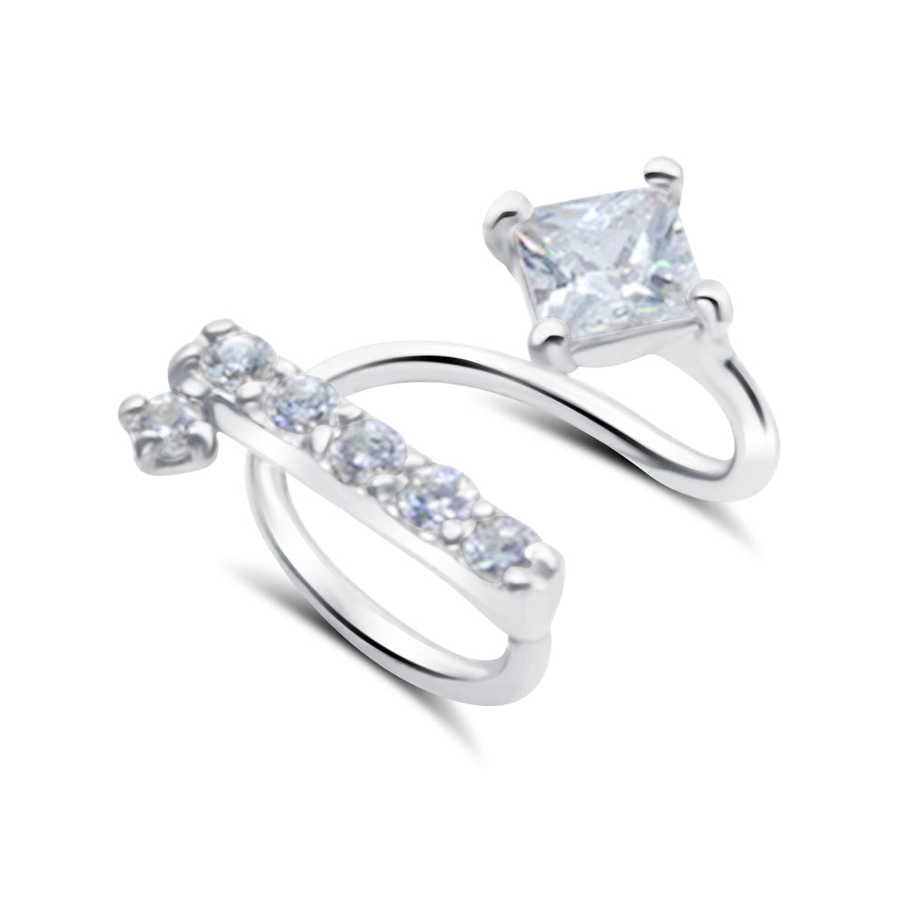 Princess Cut CZ Triple Band Ear Cuff EC-1246