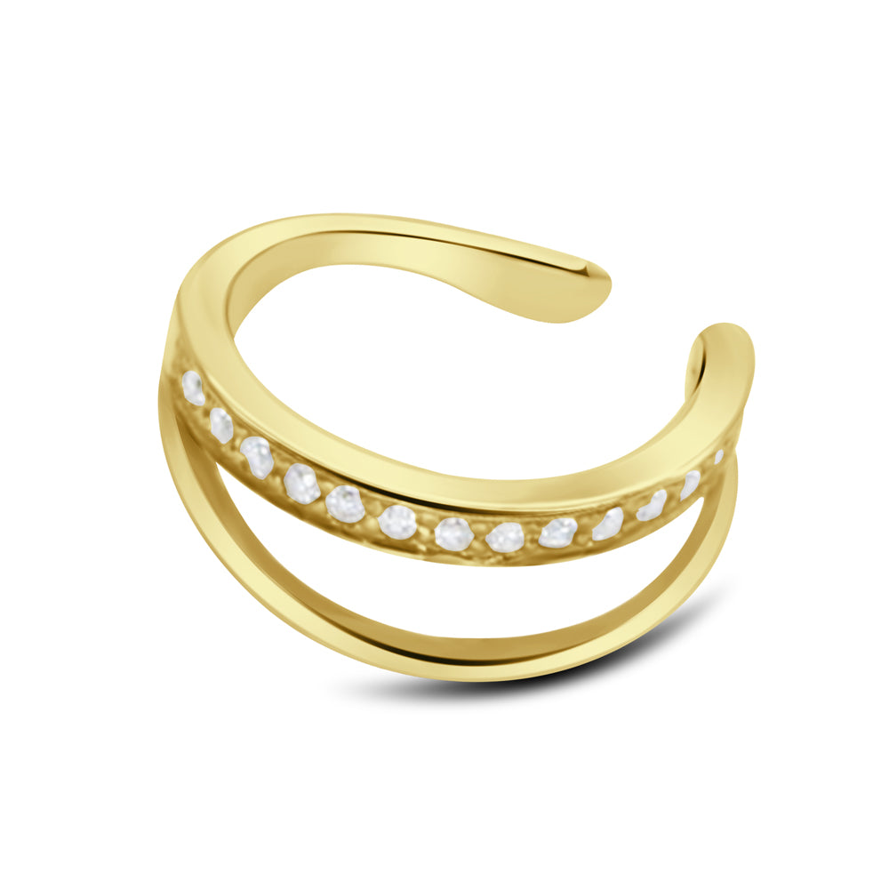 Triple Band Channel CZ Ear Cuff EC-1251