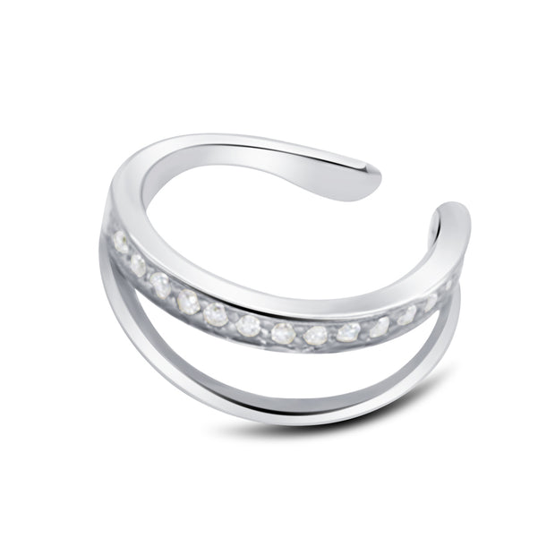 Triple Band Channel CZ Ear Cuff EC-1251