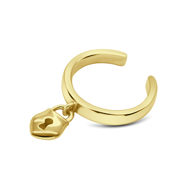 Heart Padlock Charm Ear Cuff EC-1253
