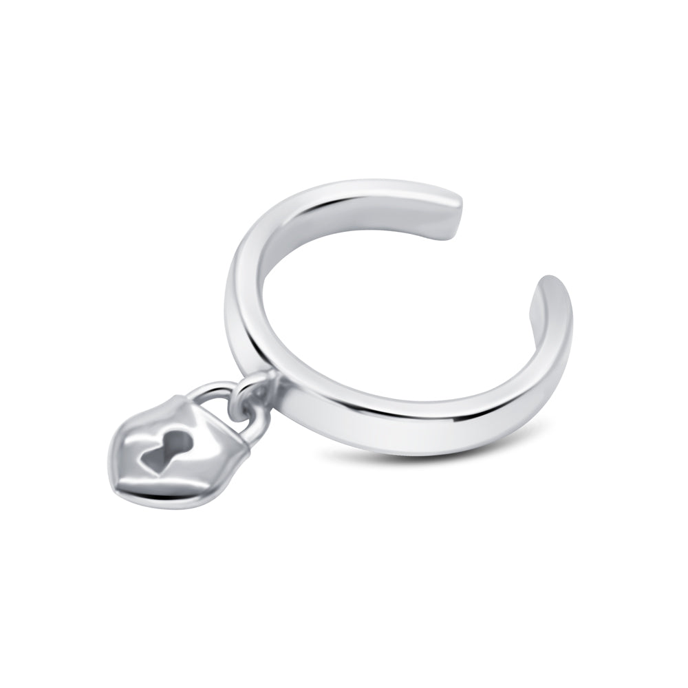 Heart Padlock Charm Ear Cuff EC-1253