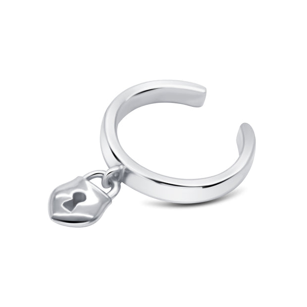 Heart Padlock Charm Ear Cuff EC-1253