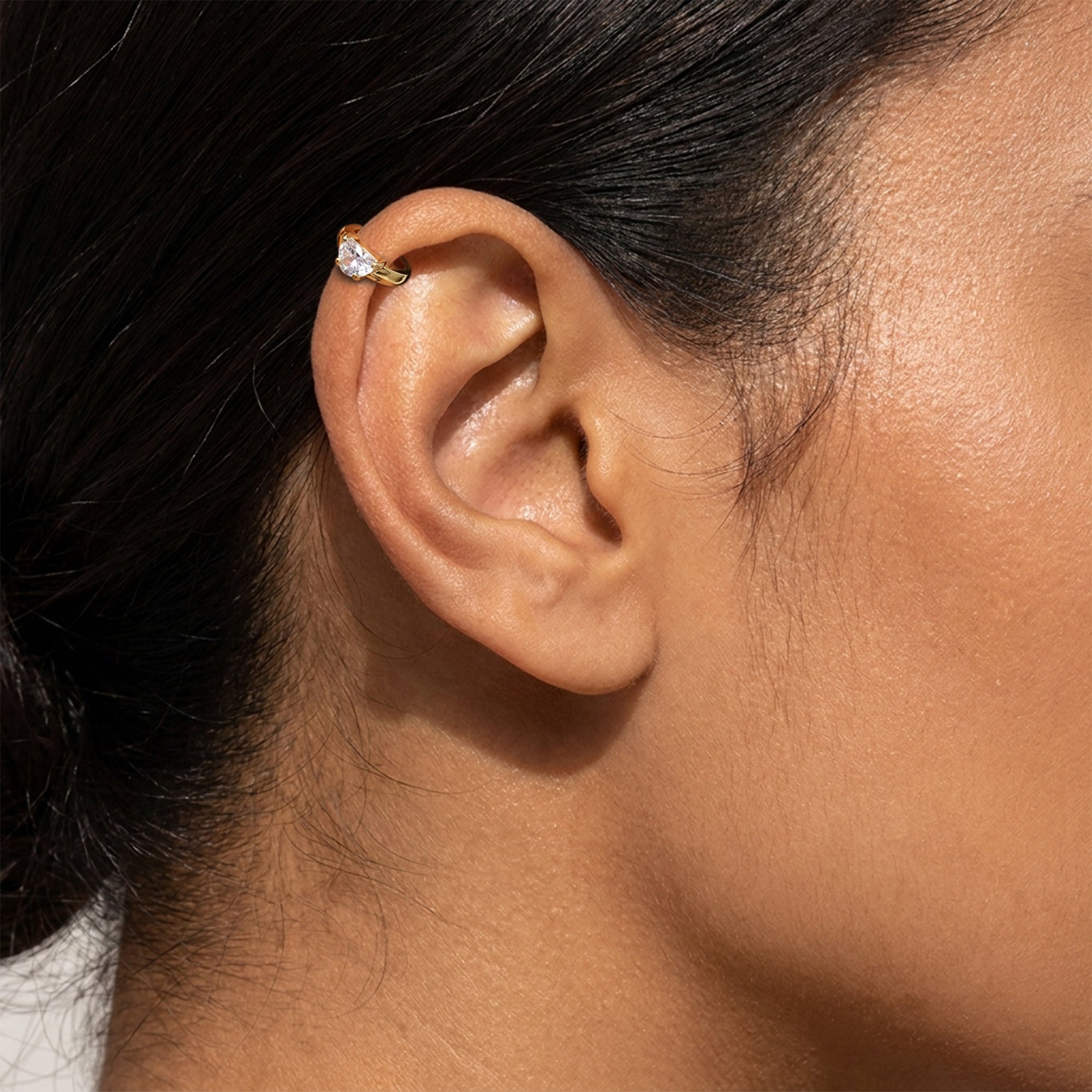CZ Half-Moon Solitaire Ear Cuff EC-1254A